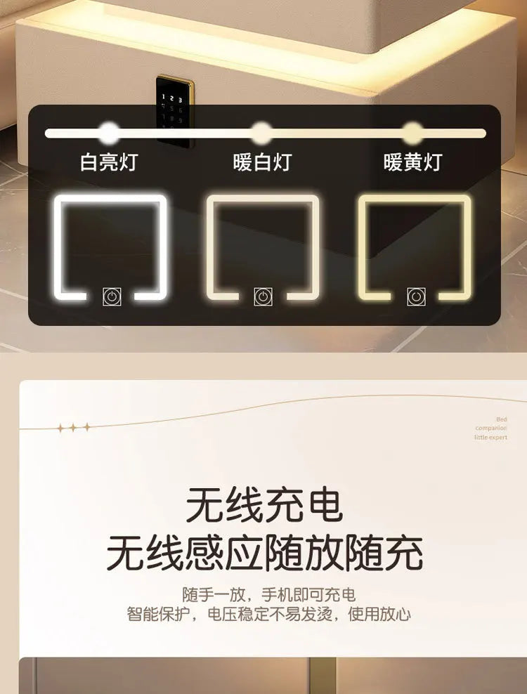 Smart Nightstand with Wireless Charger Bluetooth Speaker