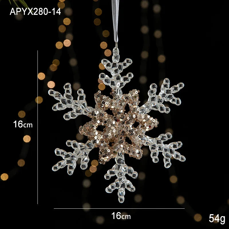 Crystal Christmas Tree Ornaments Acrylic Clear Hanging Crystals for Christmas