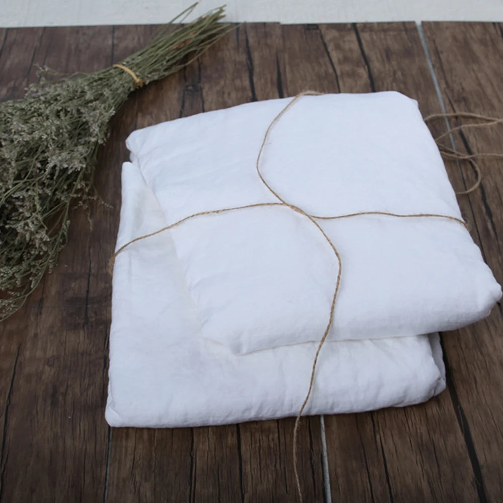 Set of 2 100%Linen Soft Breathable Pillowcase Decorative Square