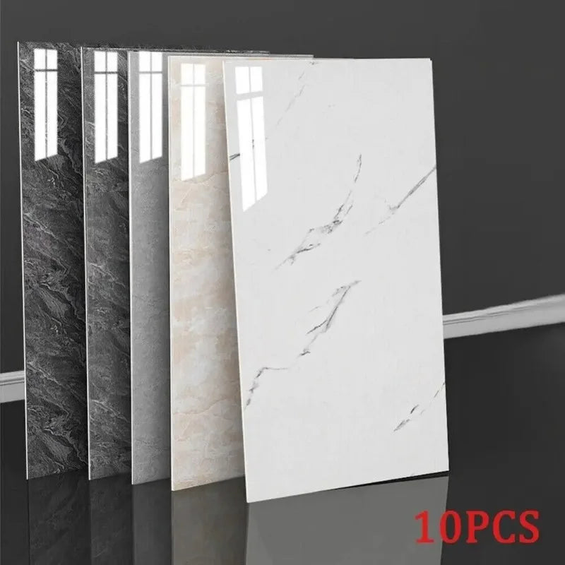 10Pcs Self-adhesive Marble Tiles Sticker Waterproof 30cmx60cm Tiles