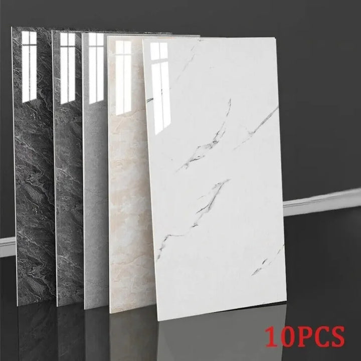 10Pcs Self-adhesive Marble Tiles Sticker Waterproof 30cmx60cm Tiles
