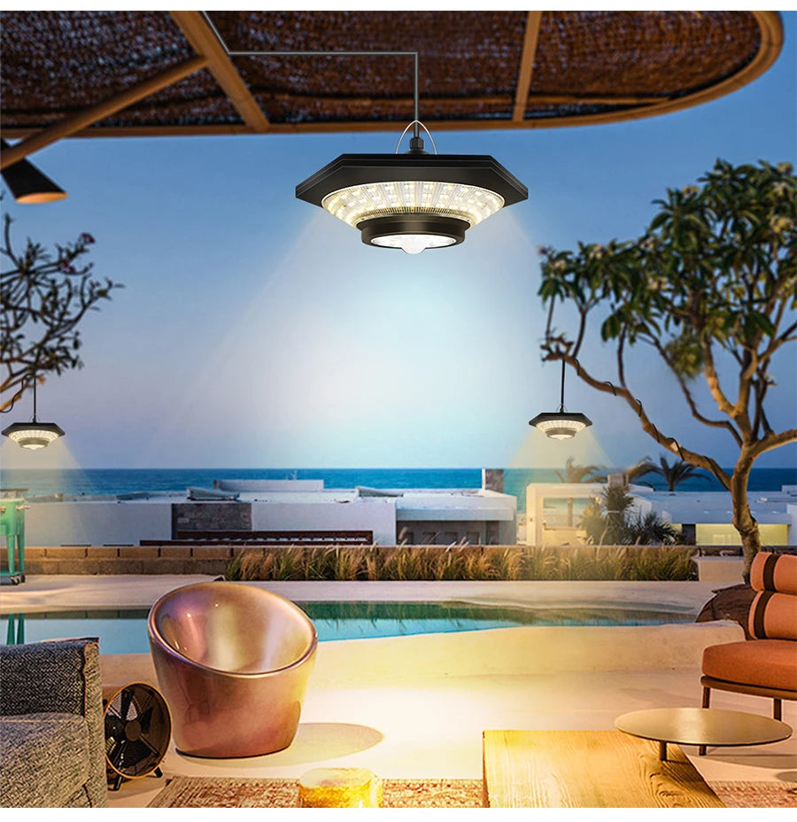 Solar Shed Light Solar Pendant Light Indoor Outdoor 228/180 LED