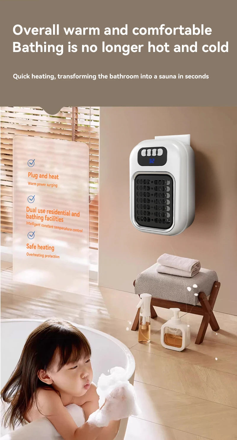 Xiaomi New Portable Heater Mini Electric Heater Plug in Wall Room Heater