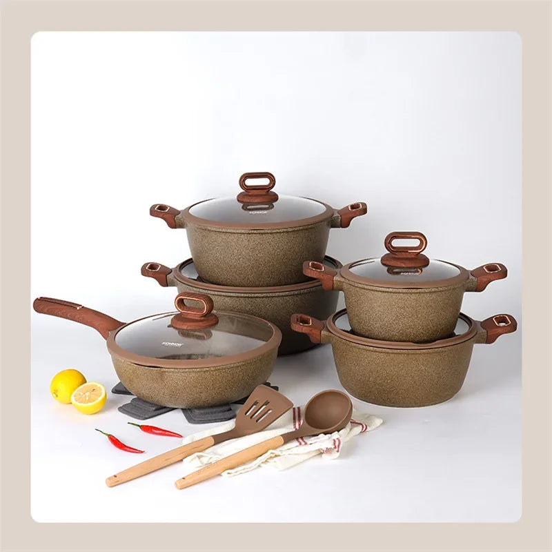 DONNOR Pot and Pan Set Non stick Frying pan 15/16Pcs Cookware