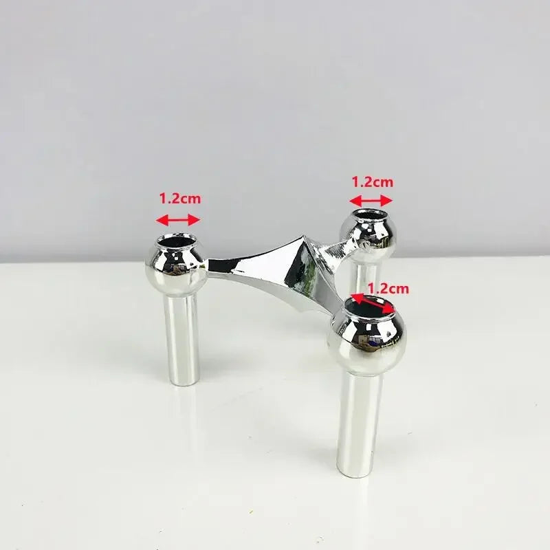 Metal Molecular Structure Candle Holder Nordic Silver Candlestick