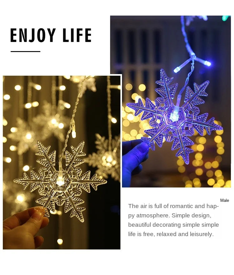 110V 220V Snowflakes  Curtain Garland