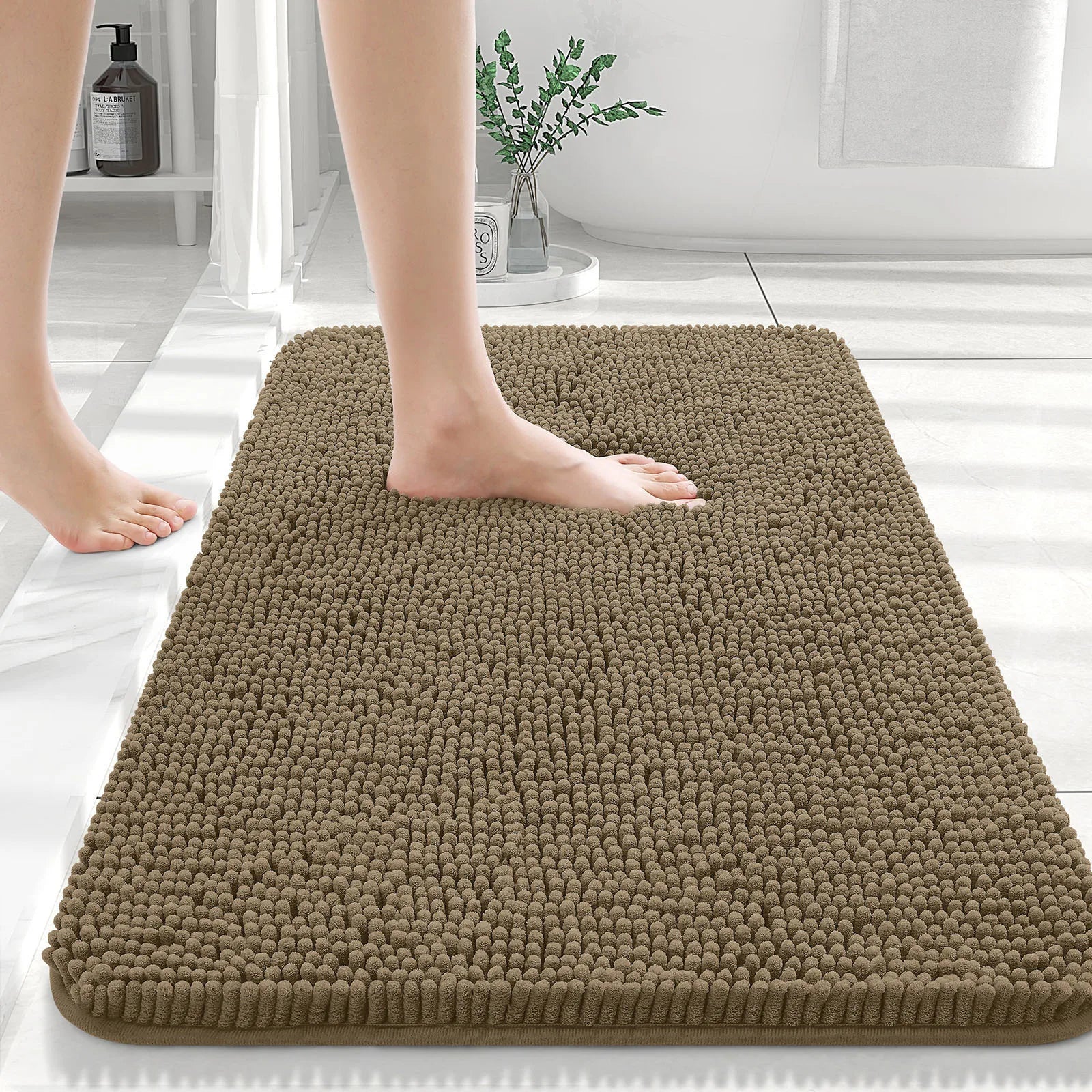 HAPIHAPPY New Chenille Bathroom Rug Mat Extra Soft Thick