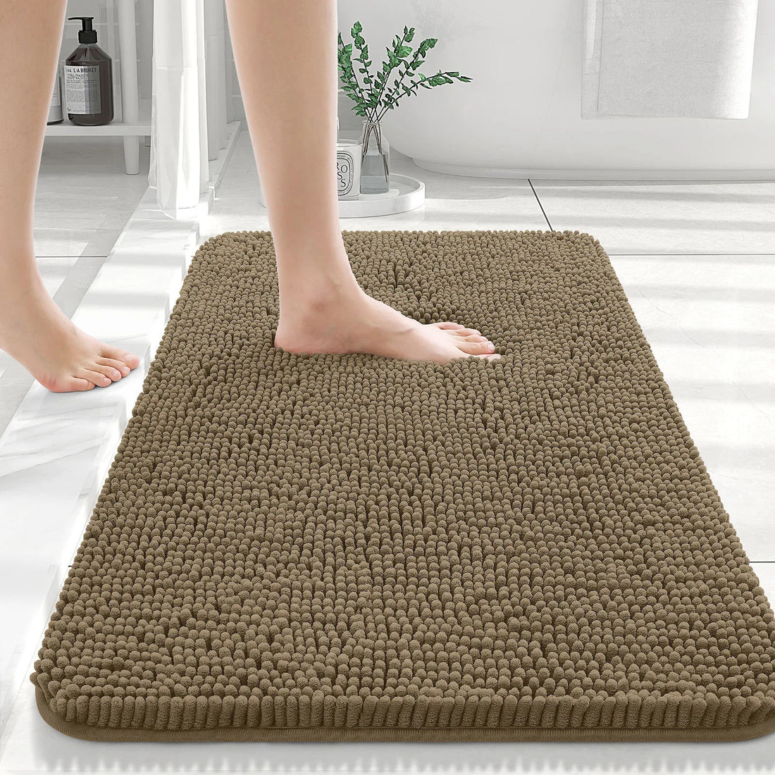 HAPIHAPPY New Chenille Bathroom Rug Mat Extra Soft Thick
