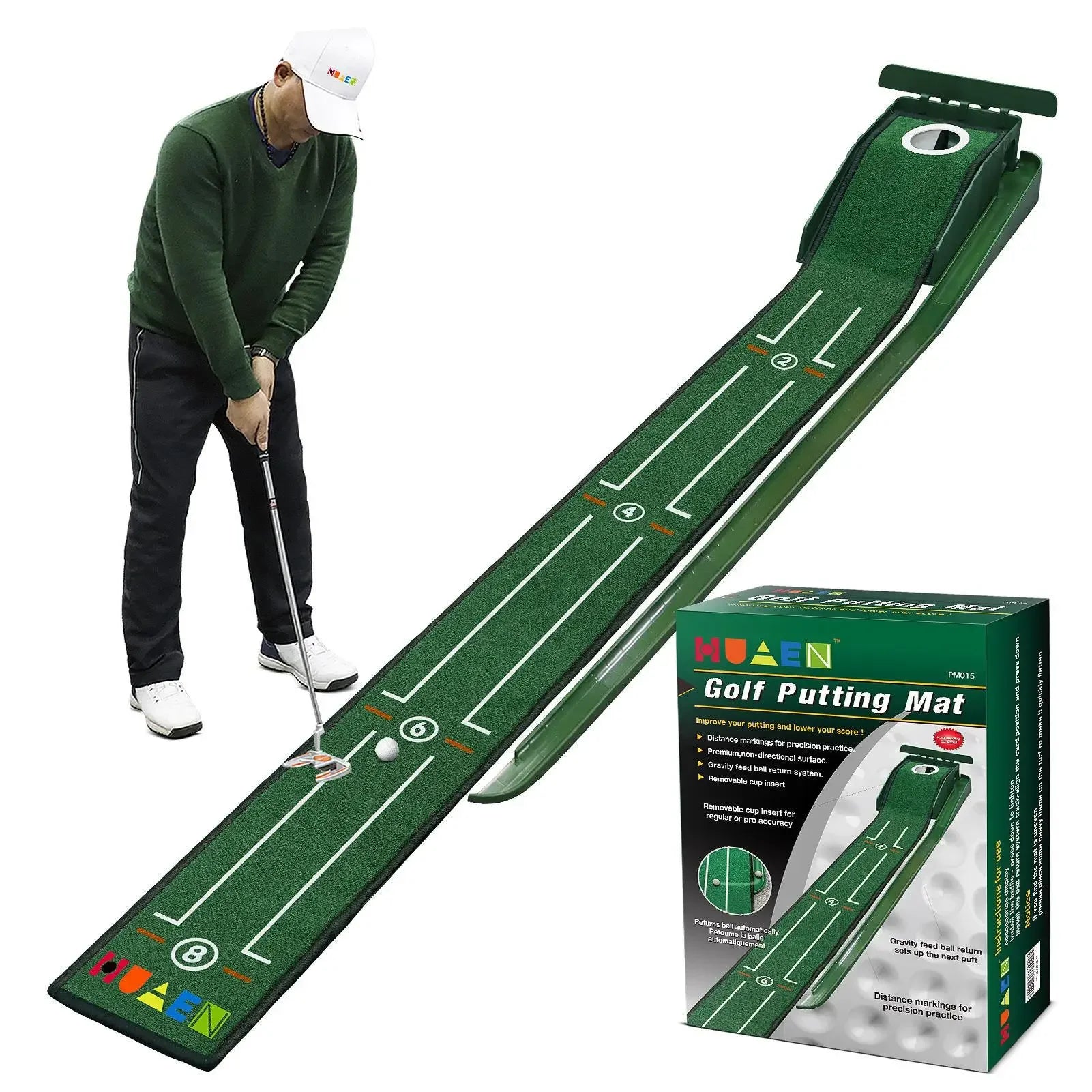 Mini Golf Green Putter Mat Portable Indoor and Outdoor Golf Practitioner