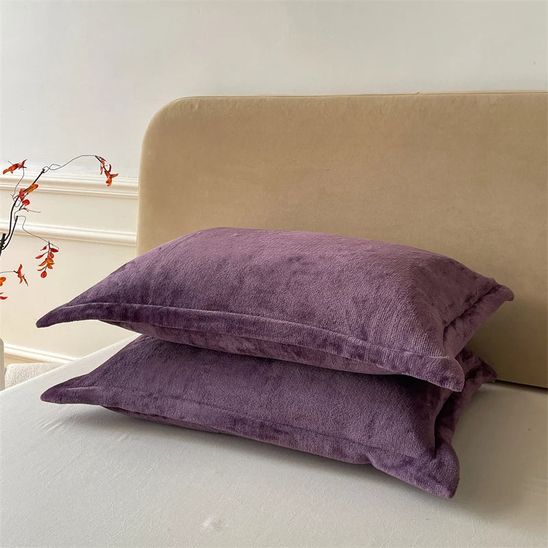Solid Color Pillows Cover Velvet Pillowslip funda almohada 48x74cm Pillowcase