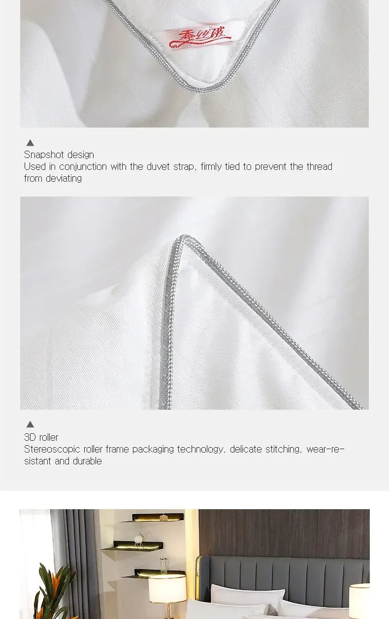 Natural Mulberry Silk Duvet Luxury Queen King Size Comforter