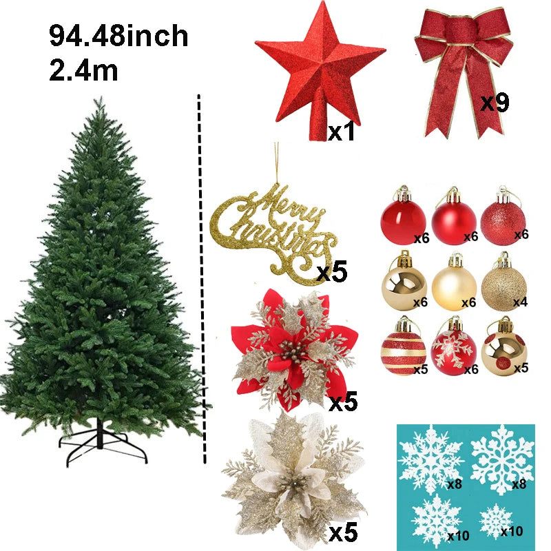 DIY Christmas Trees Set 2.1/2.4/3m Large Christmas Tree Decoration Home