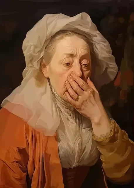 Funny Mona Lisa Wearing Pearls Girl Bathroom Toilet Decoration Painting