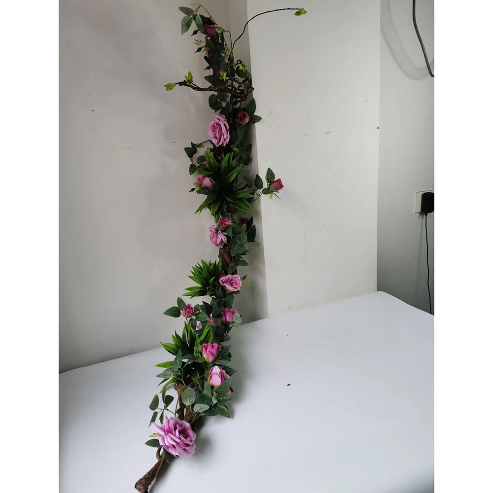 1.75 Meter Artificial Vine Green Leaf Simulation Rose Rattan Plant