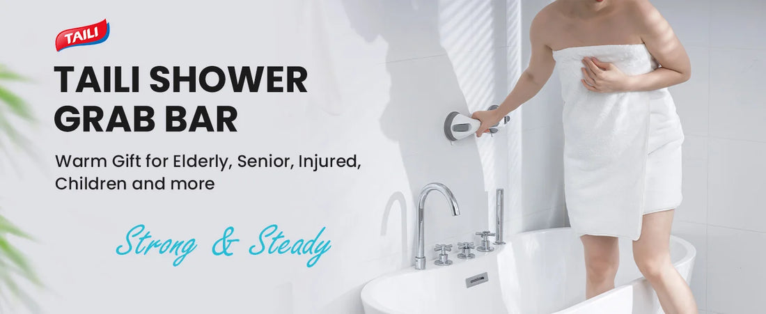 TAILI 1/2pcs Shower Grab Bars for Seniors Suction Cup 12 inch Grab Bars