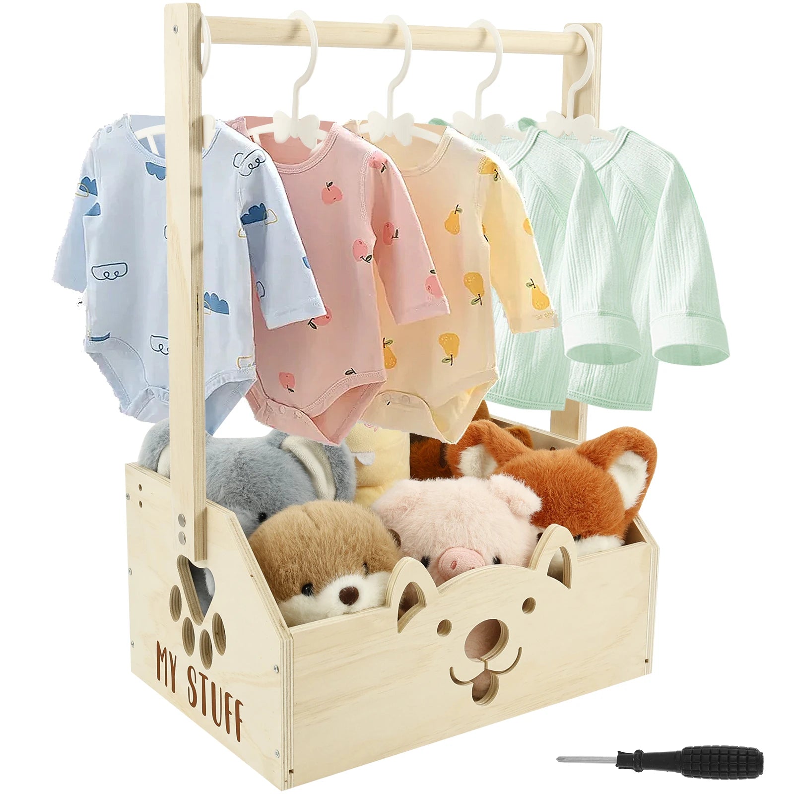 Wood Storage Crate Baby Shower Clothing Basket Toys