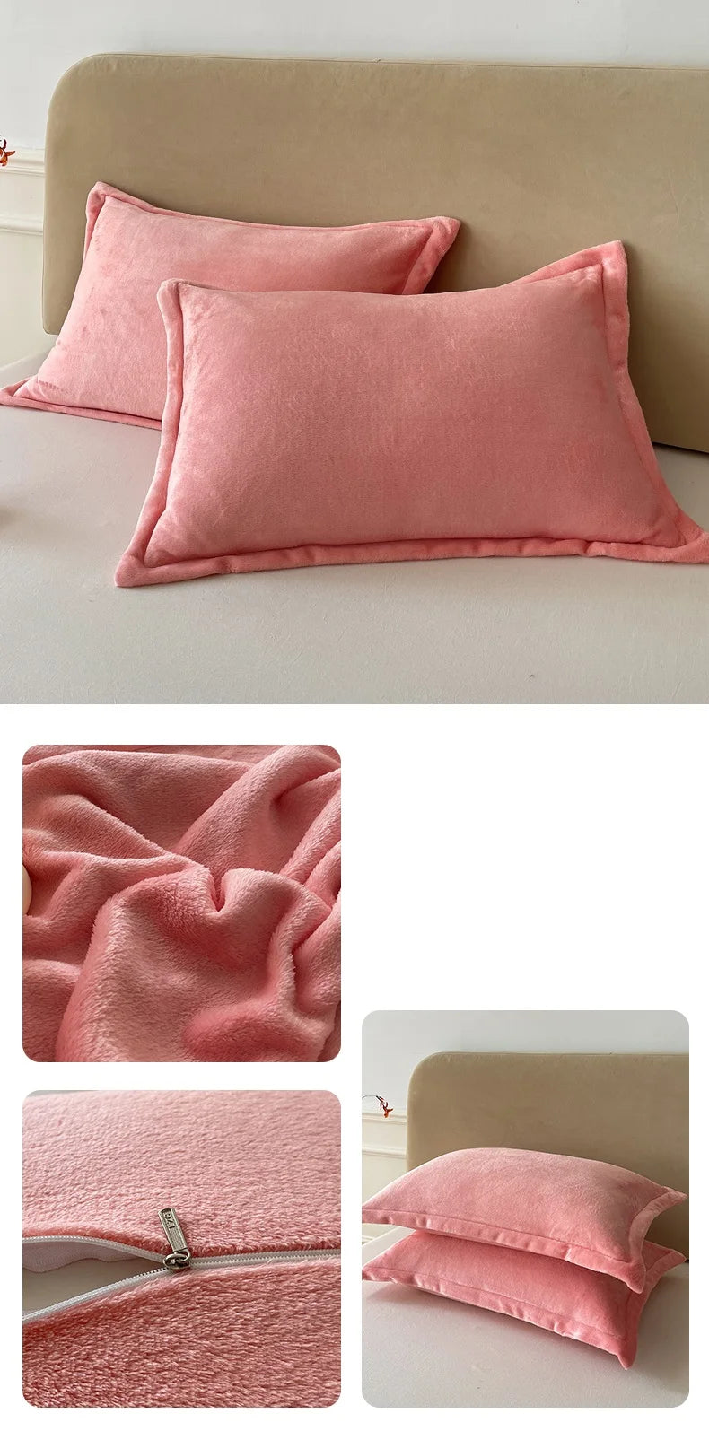 Solid Color Pillows Cover Velvet Pillowslip funda almohada 48x74cm Pillowcase
