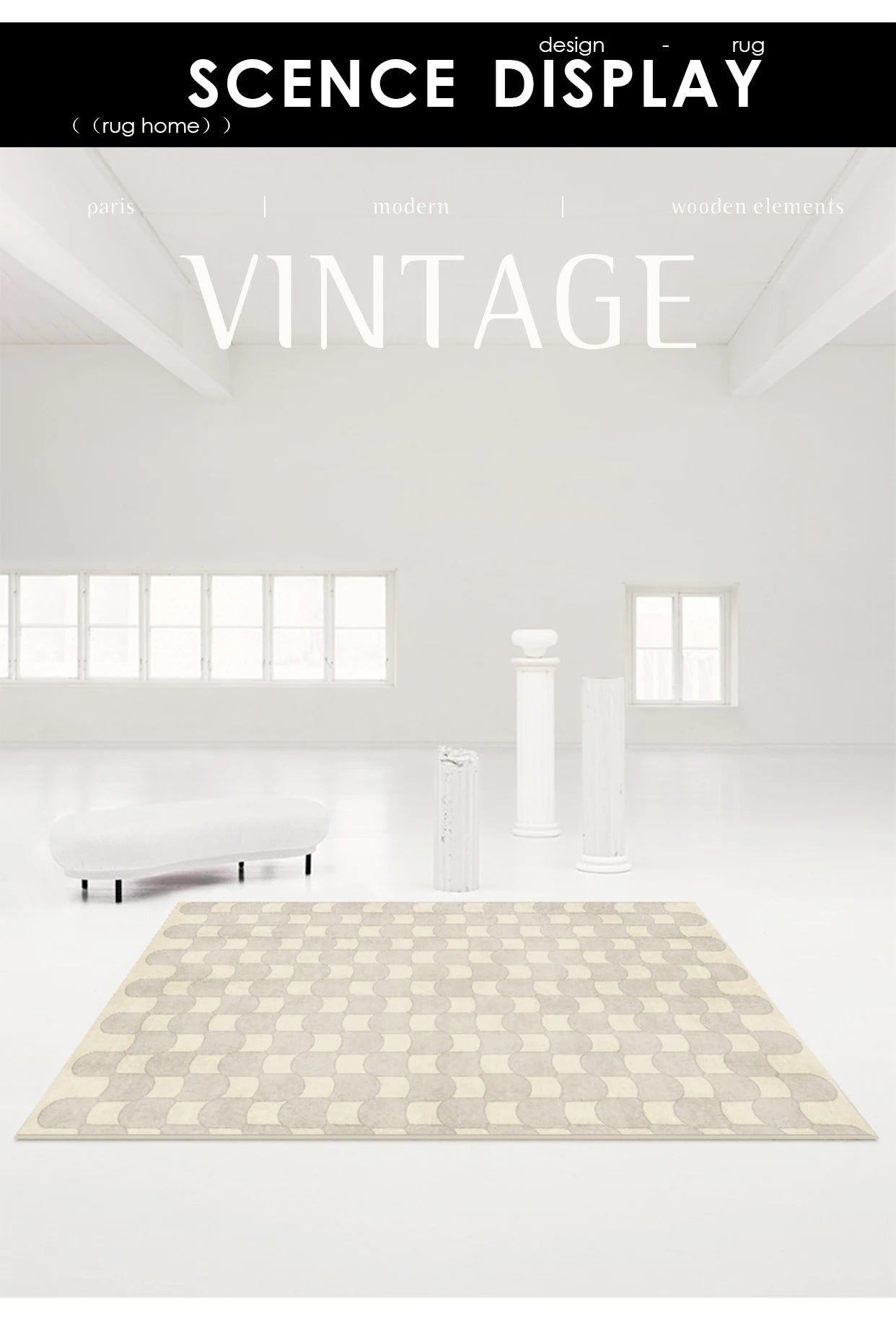 French Retro Rugs for Bedroom Checkerboard Living Room Decoration