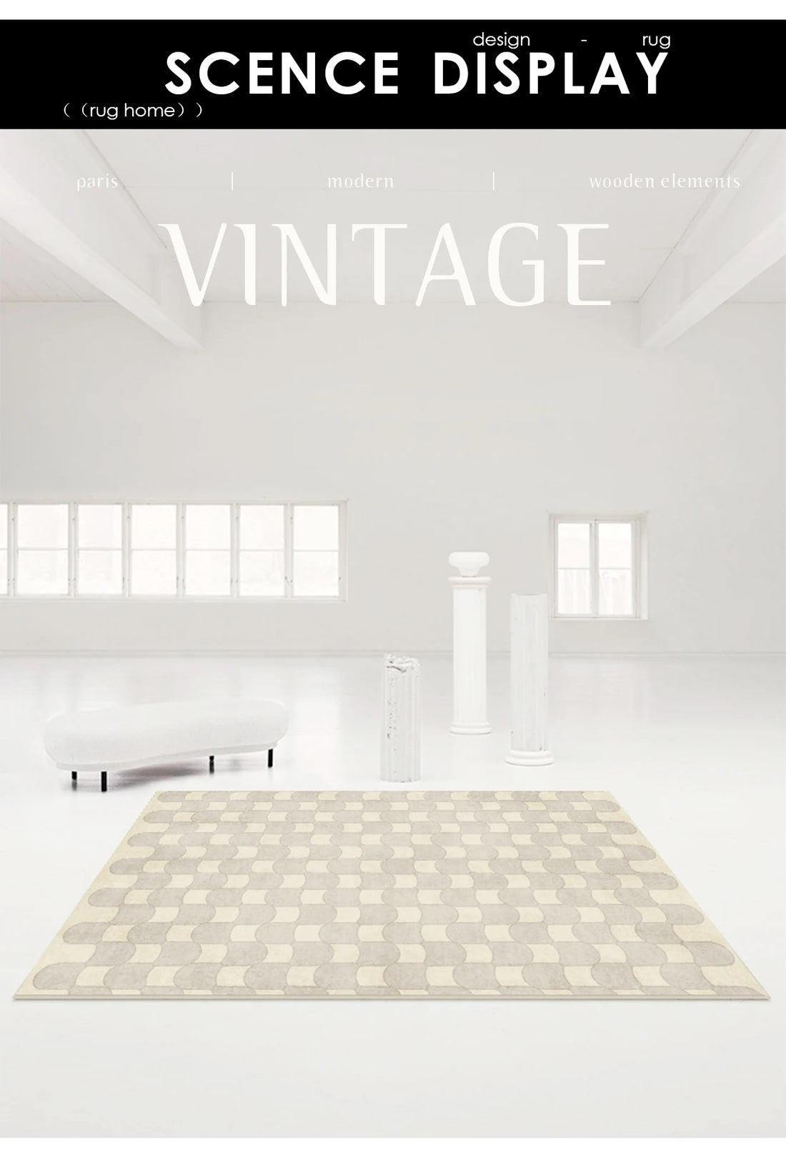 French Retro Rugs for Bedroom Checkerboard Living Room Decoration