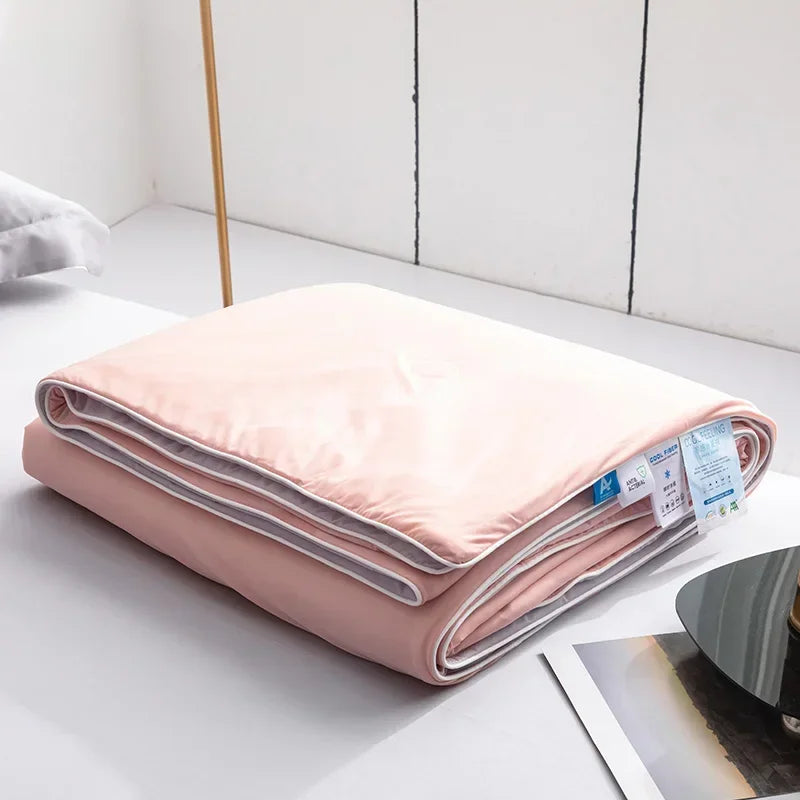 Air Condition Comforter for Summer Pure Color Ice Silk Cooling Blanket