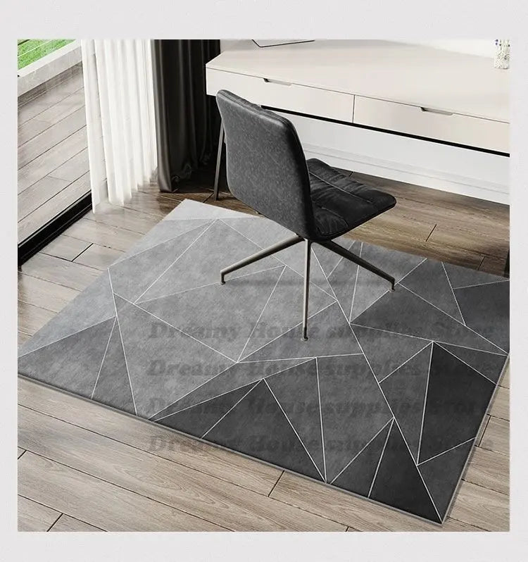 Modern Rectangular Chair Mat for Room Study Geometric
