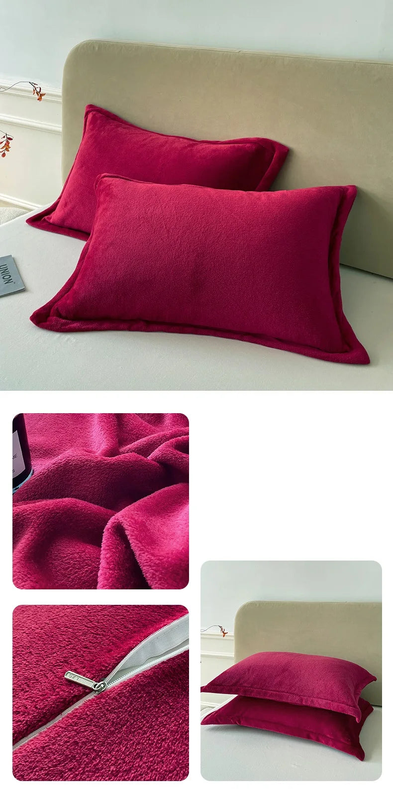Solid Color Pillows Cover Velvet Pillowslip funda almohada 48x74cm Pillowcase