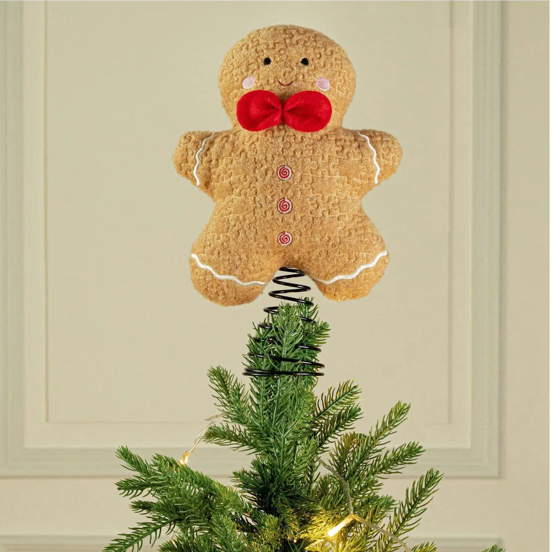 Christmas Pentagon Top Gingerbread Man Tree Topper Xmas Tree