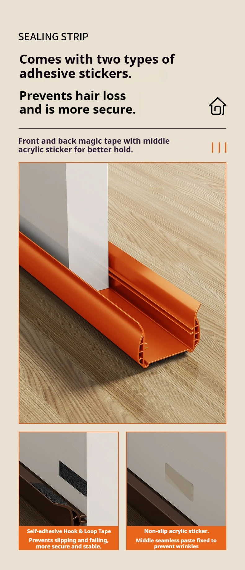 Pvc Door Seal Draft Stopper With 4 Layer Brush Reduce Noise Insect Proof