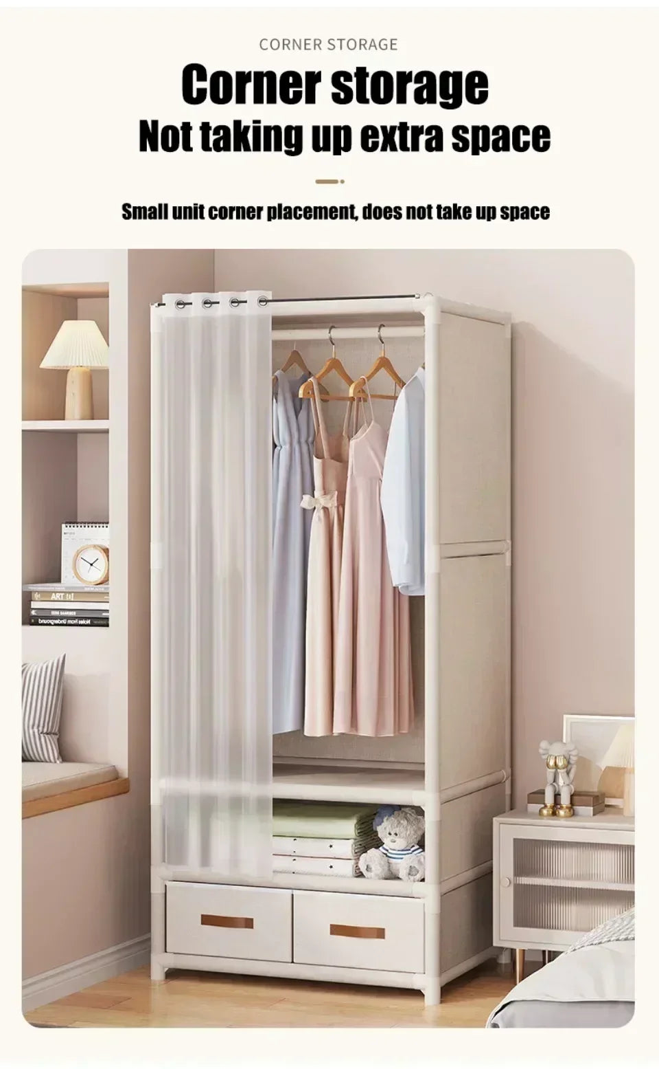 Wardrobe for HomeUse Bedroom Simple and LargeCapacityFabric Cabinet