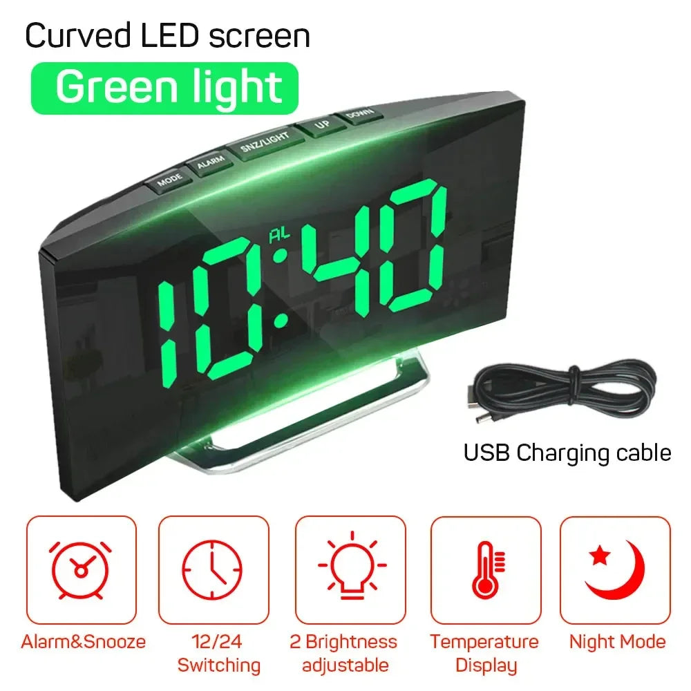 LED Digital Electronic Clock Backlight Large Number Alarm Clock