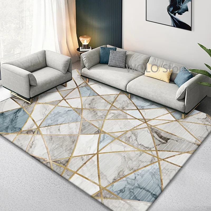 Nordic Marble Geometry Carpets for Living Room