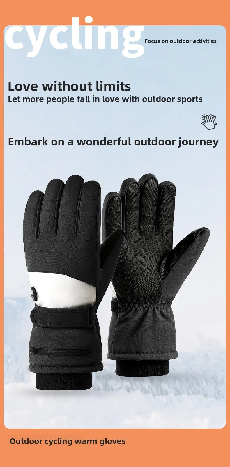 2025 Smart Heated Ski Gloves USB Recharge 3-Heat Carbon Fiber Waterproof