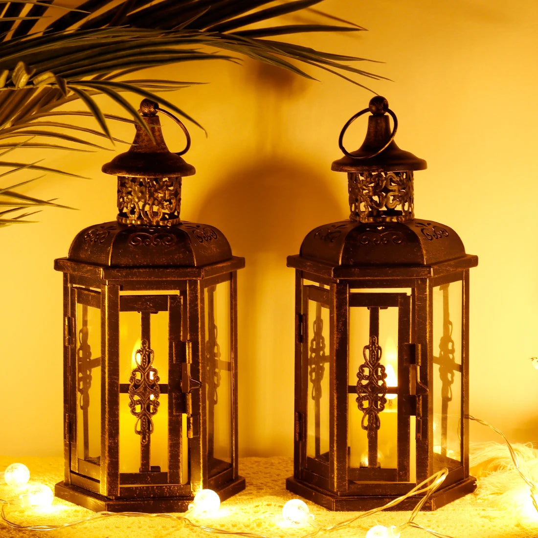Vintage Nordic Candle Holder Lanterns Candles