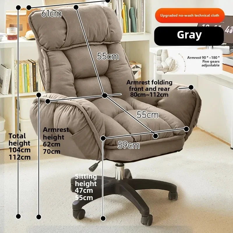 Footrest Wheels Office Chair Kids Velvet