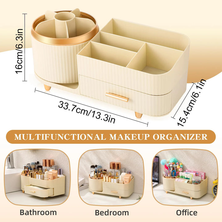Makeup Storage Case Swivel Dustproof Desktop