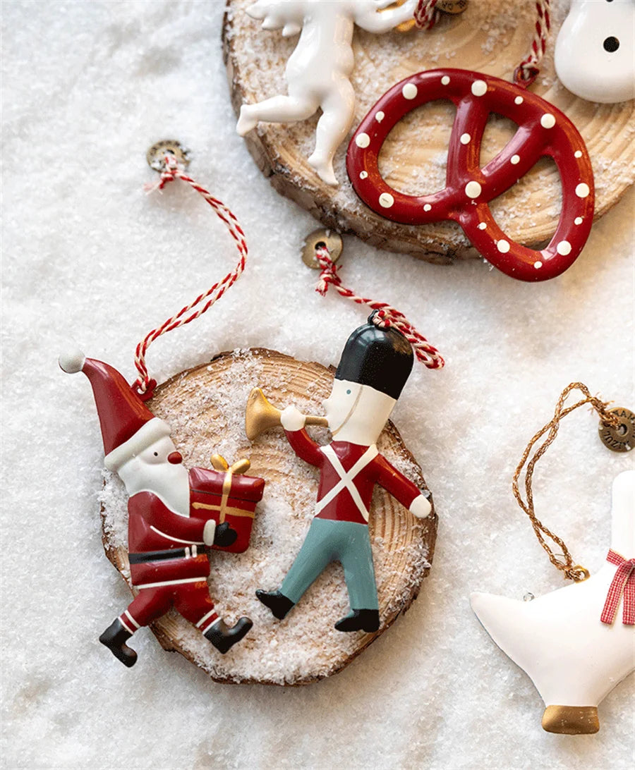 Metal Hand Painted Hanging Christmas Tree Decoration, Holiday Gift