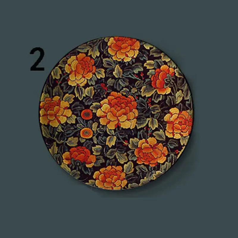 6-8inch Chinese Style Ceramic Plate with Dragon Phoenix