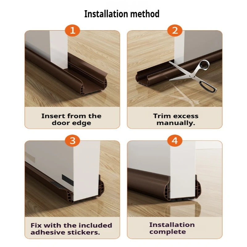 Pvc Door Seal Draft Stopper With 4 Layer Brush Reduce Noise Insect Proof
