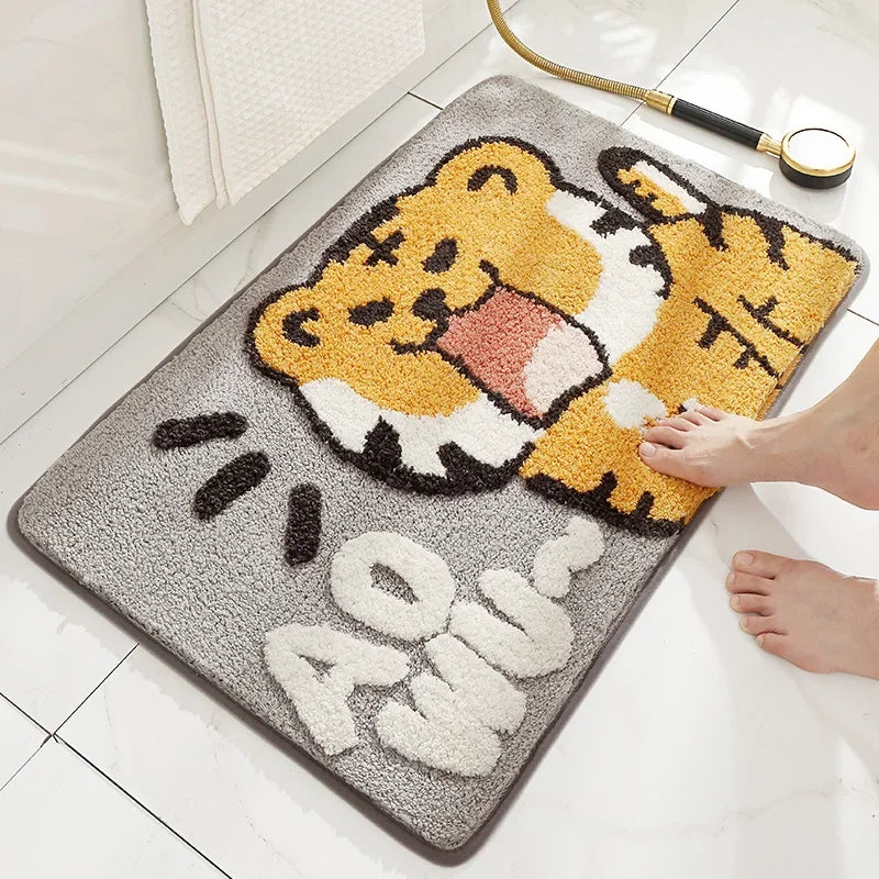 Frog and Bear Flocking Bath Mat Home Decoration Door Mat