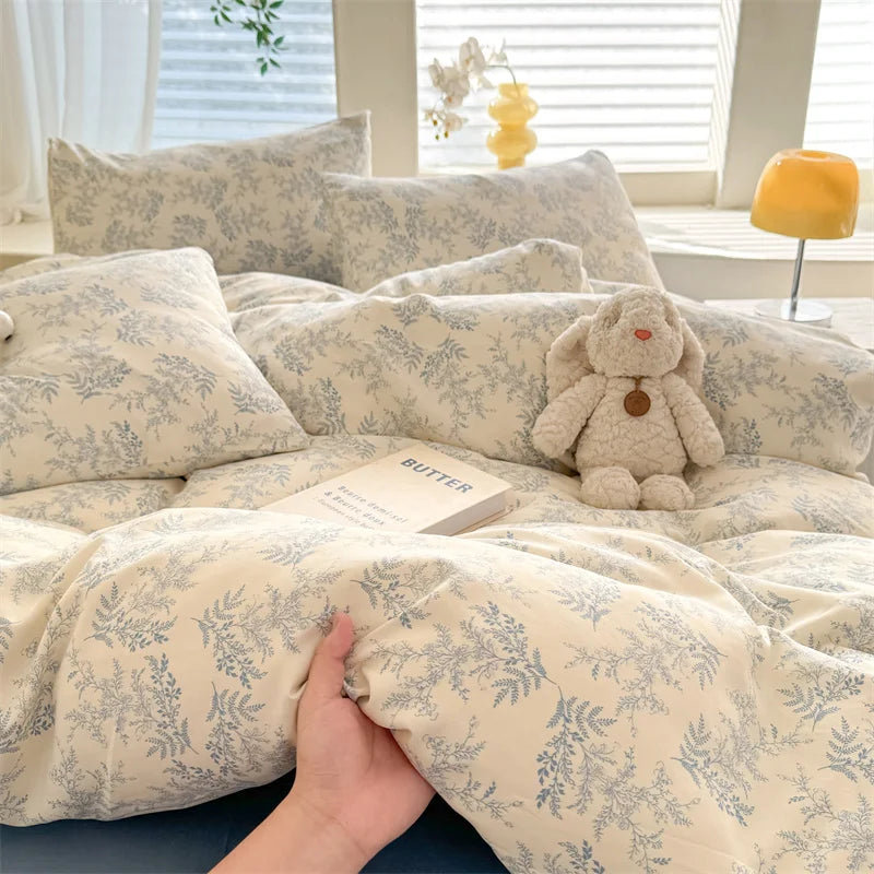 Cute Dog Printed Duvet Covet Set Brown Color Comforter Cover with Pillowcase