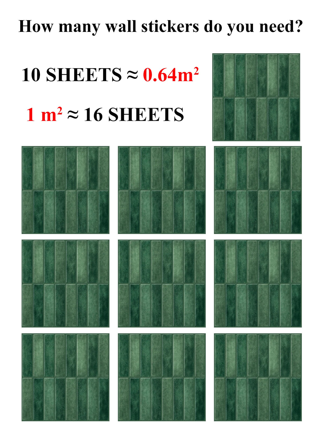 10 PCS Waterproof and Anti-oil Stick-On Tiles