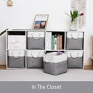 11 x 11 Inch Cube Storage Bins, Large Collapsible Fabric Storage Bin