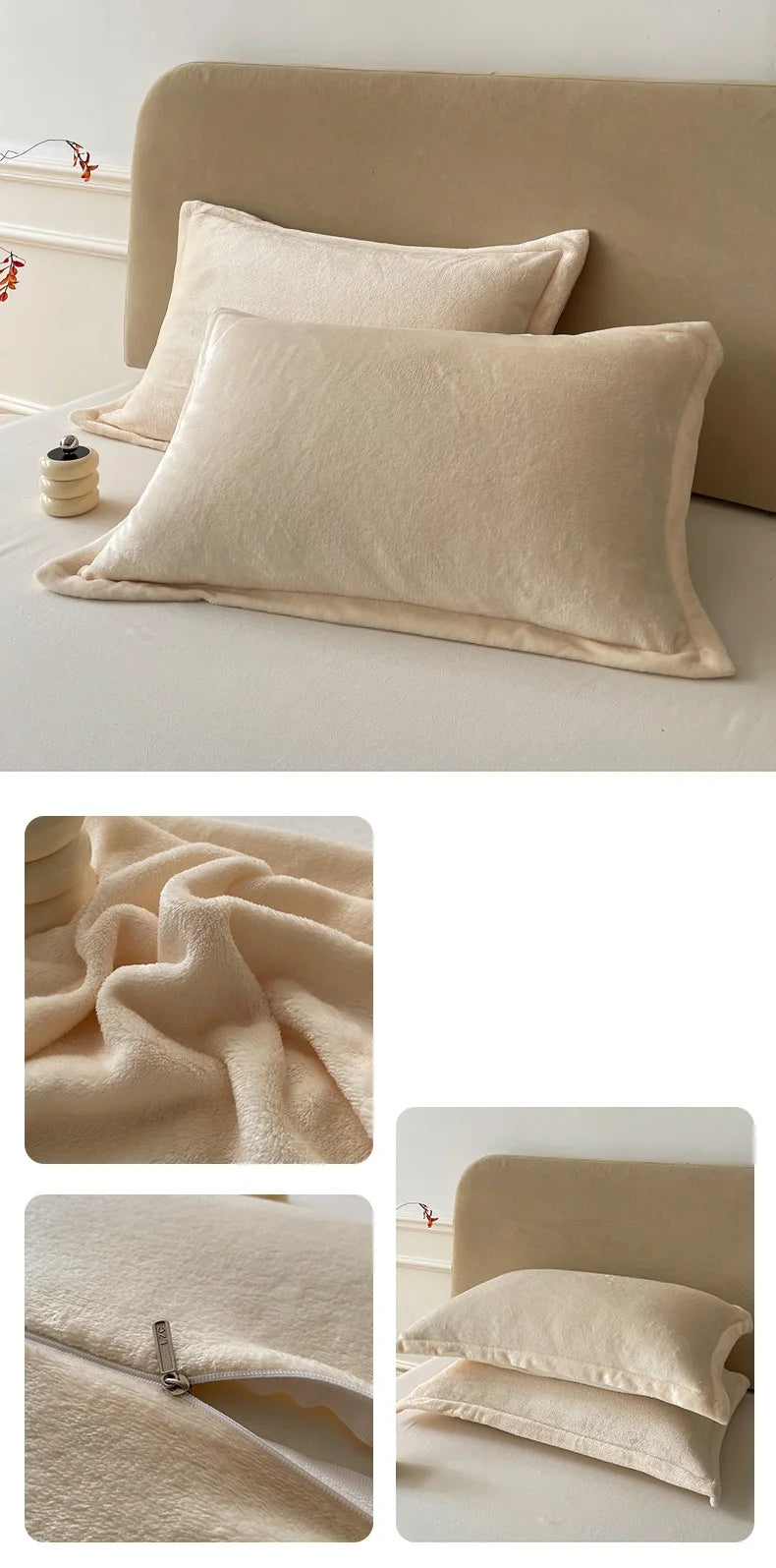 Solid Color Pillows Cover Velvet Pillowslip funda almohada 48x74cm Pillowcase