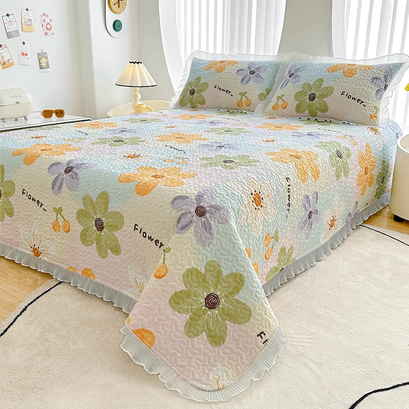 Thicken Bed Cover Floral Style Bedspread Home Bed Linen Double Bedspreads