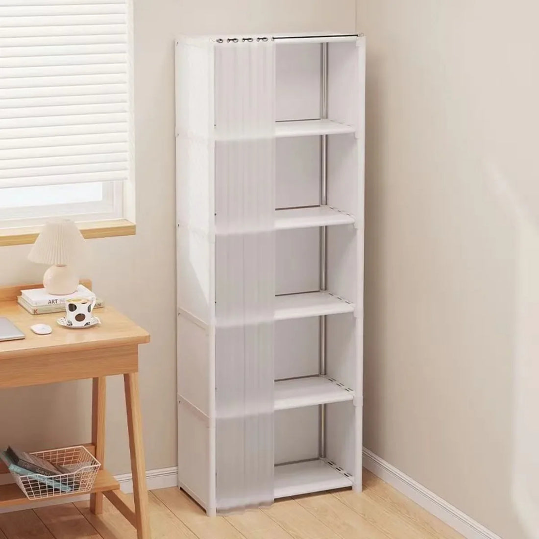 6/5 Layers Dustproof Wardrobe High Capacity Partition Bookshelf