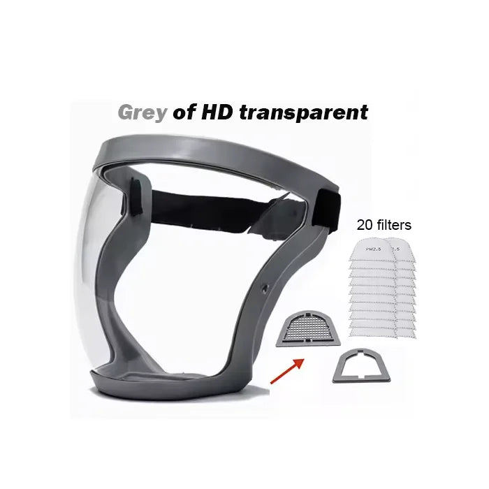 Full Face Transparent Protective Mask Dust and Fog Resistant Oil Splas