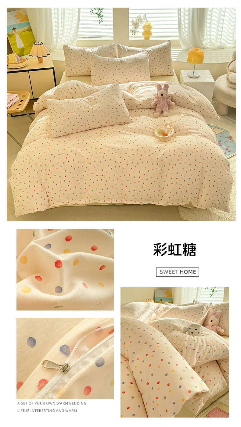 Cute Dog Printed Duvet Covet Set Brown Color Comforter Cover with Pillowcase