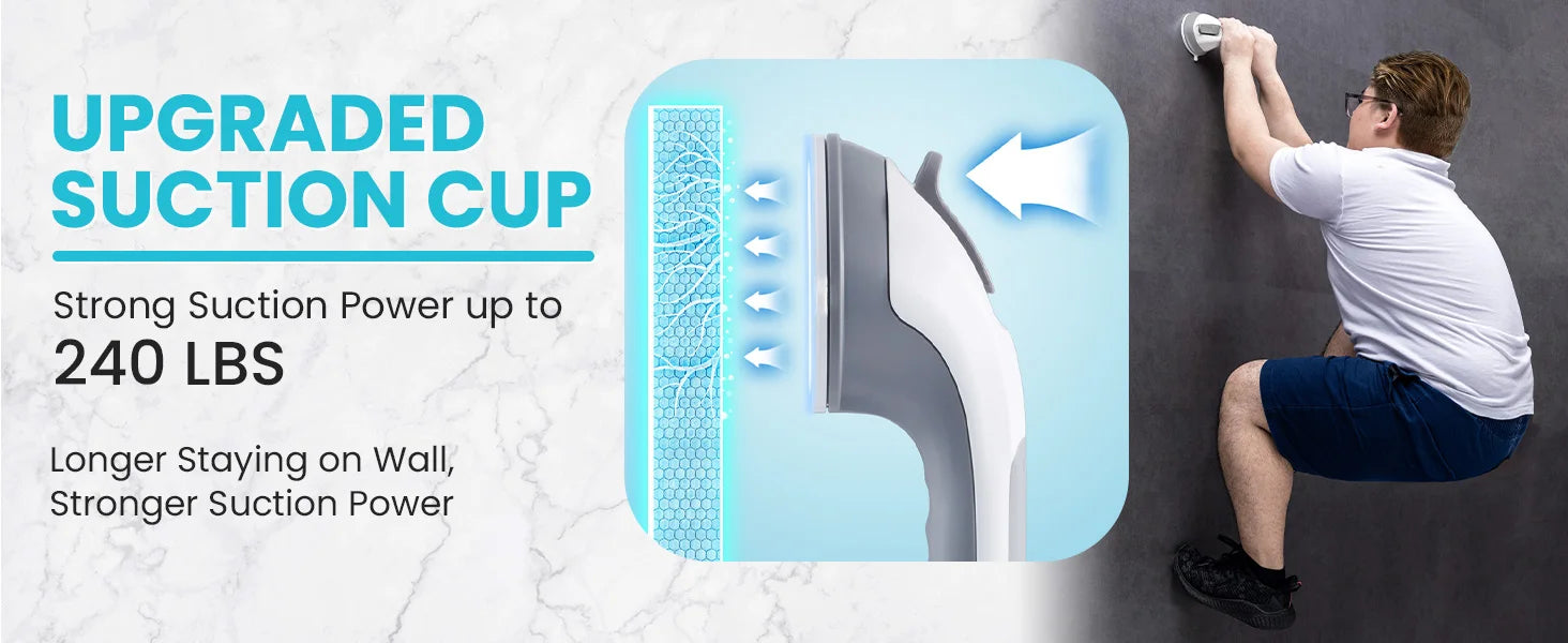 TAILI 1/2pcs Shower Grab Bars for Seniors Suction Cup 12 inch Grab Bars