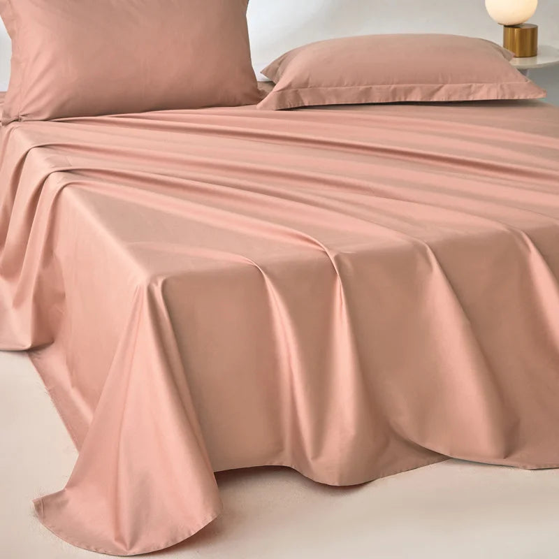 1pc Bed Flat Sheet 100% Egyptian Cotton Solid Color Top Sheets Single Double