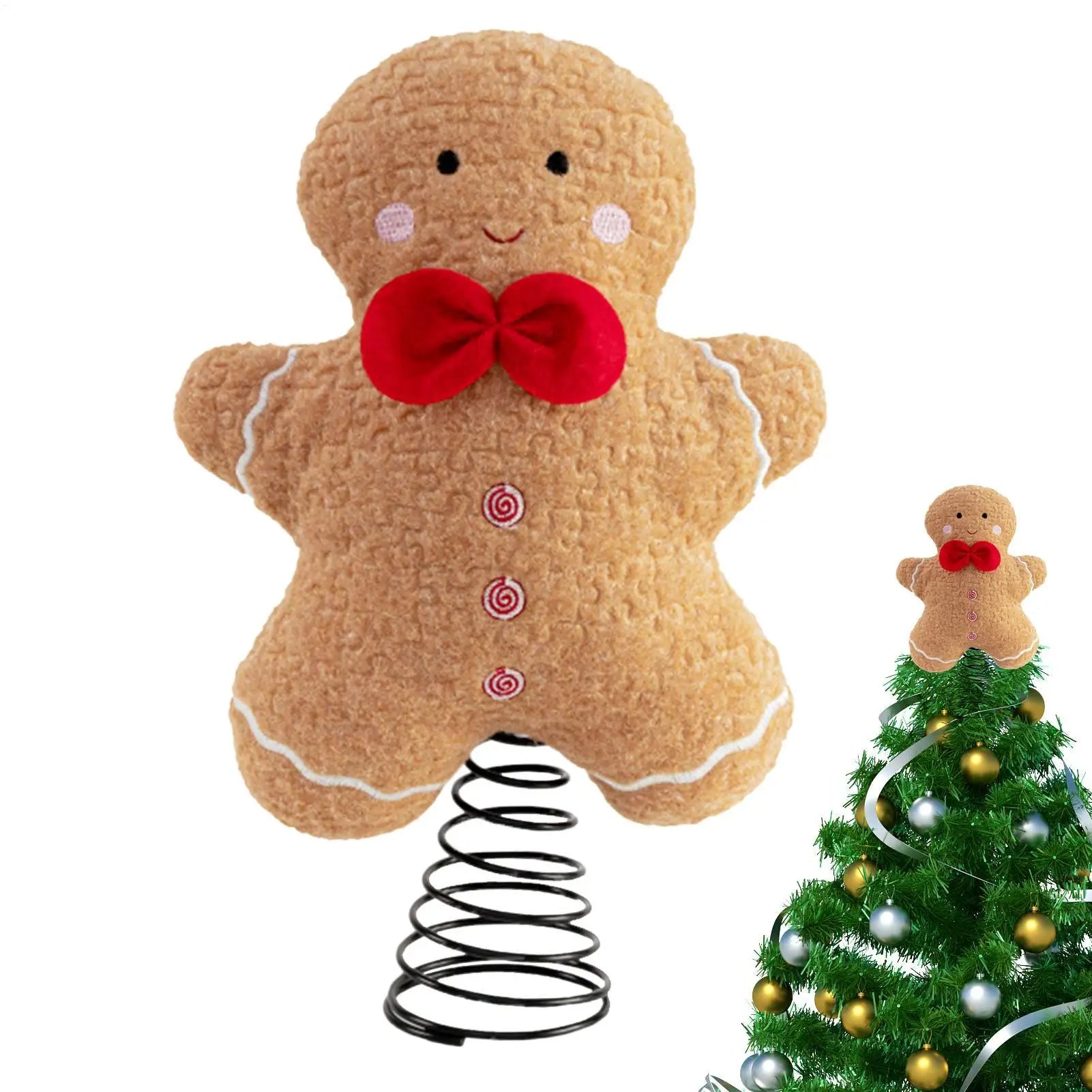 Christmas Pentagon Top Gingerbread Man Tree Topper Xmas Tree